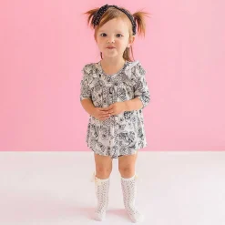 Posh Peanut 3/4 Sleeve Flutter Dress Bummie Set Outlet