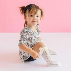 Posh Peanut 3/4 Sleeve Flutter Dress Bummie Set Outlet