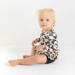 Posh Peanut 3/4 Sleeve Flutter Dress Bummie Set Outlet