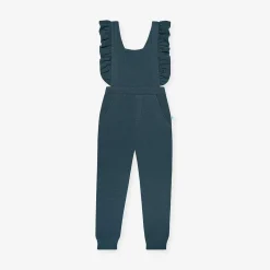 Posh Peanut Fleece Ruffled Overalls Cheap