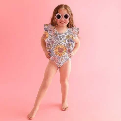 Posh Peanut Flutter Sleeve One Piece Swimsuit Discount