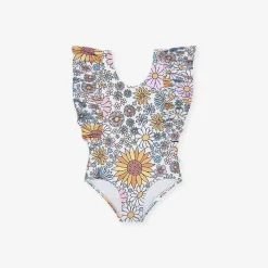Posh Peanut Flutter Sleeve One Piece Swimsuit Discount