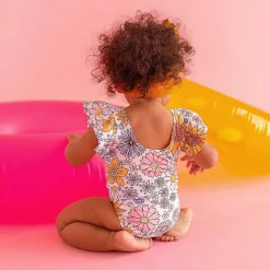 Posh Peanut Flutter Sleeve One Piece Swimsuit Discount