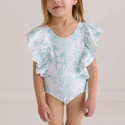 Posh Peanut Flutter Sleeve One Piece Swimsuit Clearance