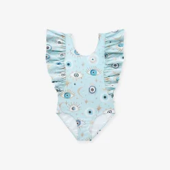 Posh Peanut Flutter Sleeve One Piece Swimsuit Cheap