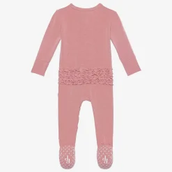 Posh Peanut Footie Ruffled Zippered One Piece Hot