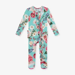 Posh Peanut Footie Ruffled Zippered One Piece Fashion