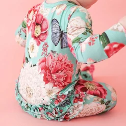 Posh Peanut Footie Ruffled Zippered One Piece Fashion