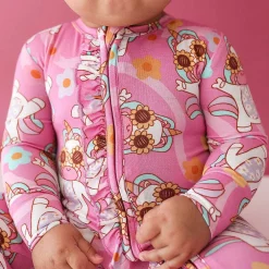 Posh Peanut Footie Ruffled Zippered One Piece Cheap