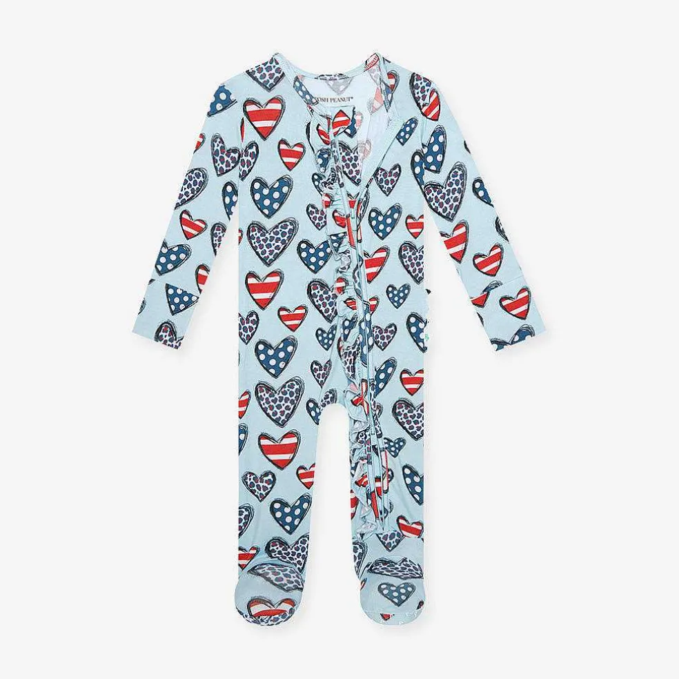 Posh Peanut Footie Ruffled Zippered One Piece Best