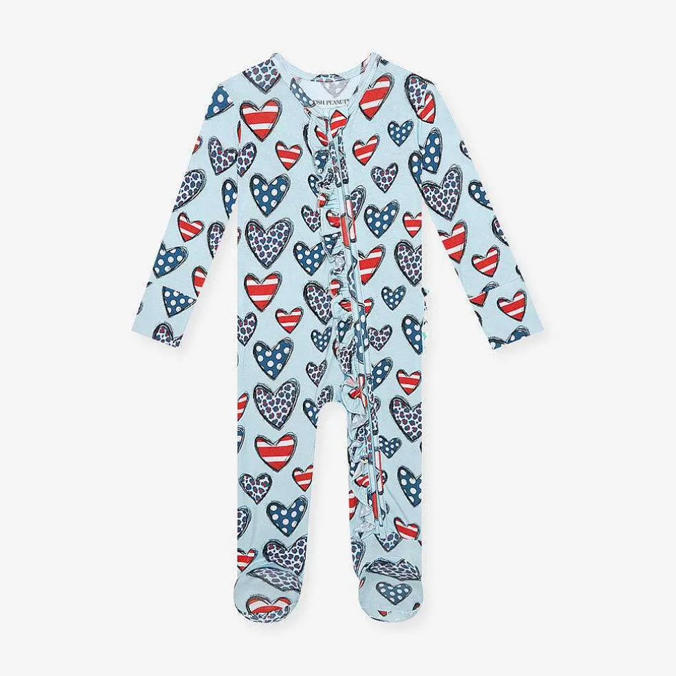 Posh Peanut Footie Ruffled Zippered One Piece Best