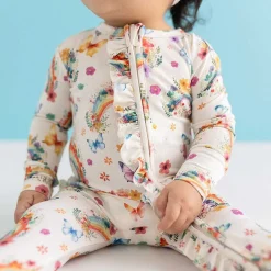 Posh Peanut Footie Ruffled Zippered One Piece Hot