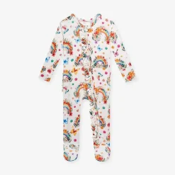 Posh Peanut Footie Ruffled Zippered One Piece Hot