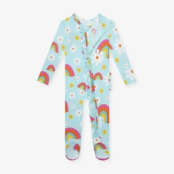 Posh Peanut Footie Ruffled Zippered One Piece New