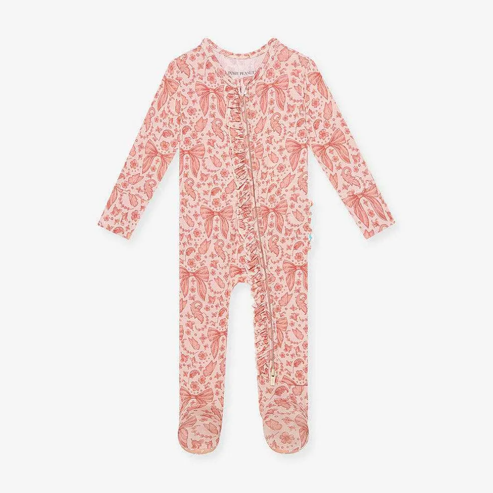 Posh Peanut Footie Ruffled Zippered One Piece Best