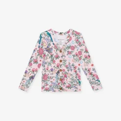 Posh Peanut French Terry Button Cardigan Outlet
