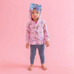 Posh Peanut French Terry Long Sleeve Ruffled Zippered Hoodie Best Sale