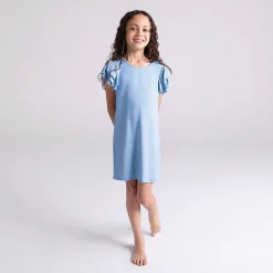 Posh Peanut French Terry Ruffled Dress Outlet
