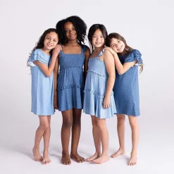 Posh Peanut French Terry Ruffled Dress Outlet