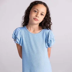 Posh Peanut French Terry Ruffled Dress Outlet