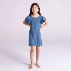 Posh Peanut French Terry Ruffled Dress Online