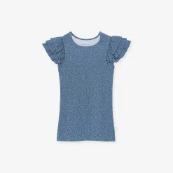 Posh Peanut French Terry Ruffled Dress Online