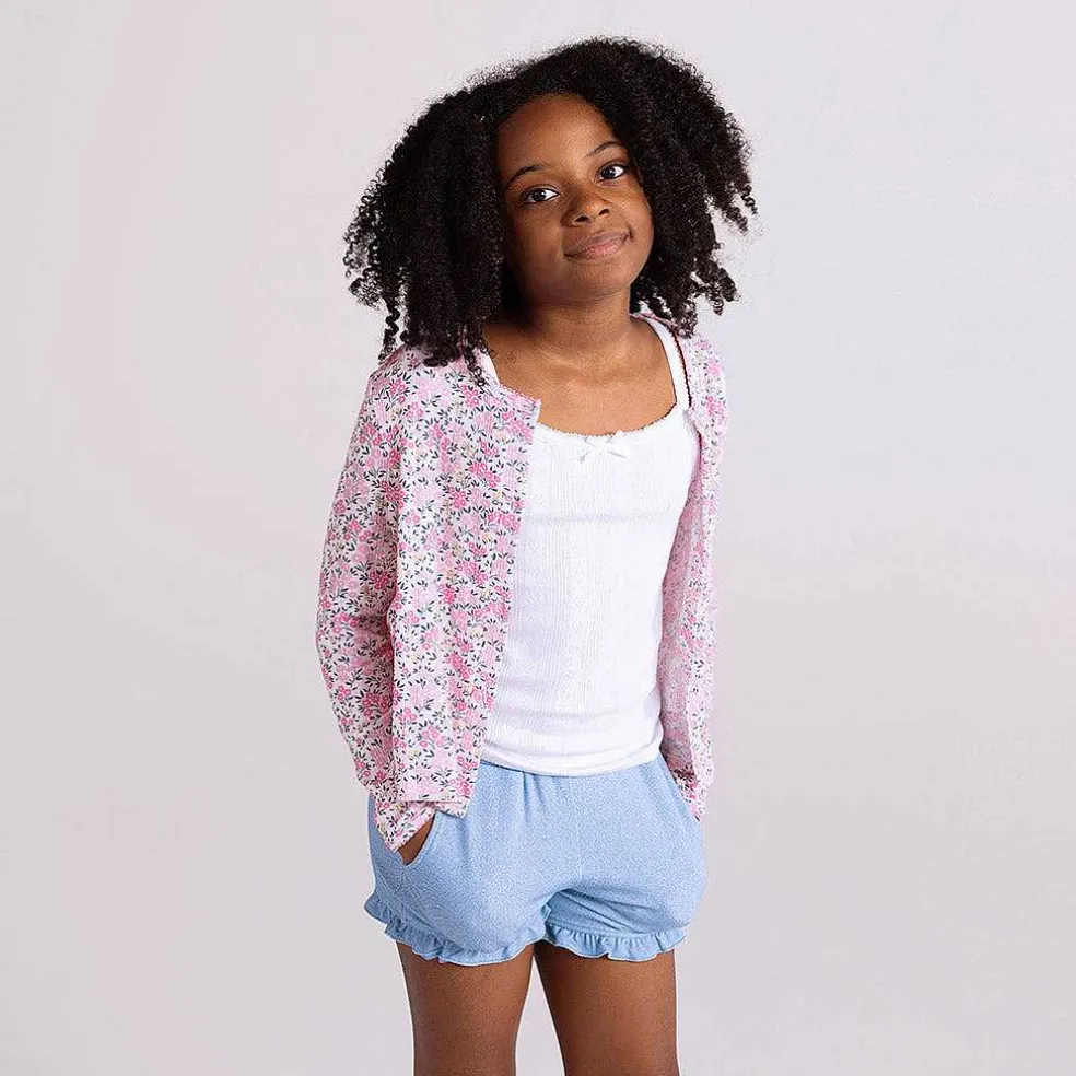 Posh Peanut French Terry Ruffled Shorts Clearance