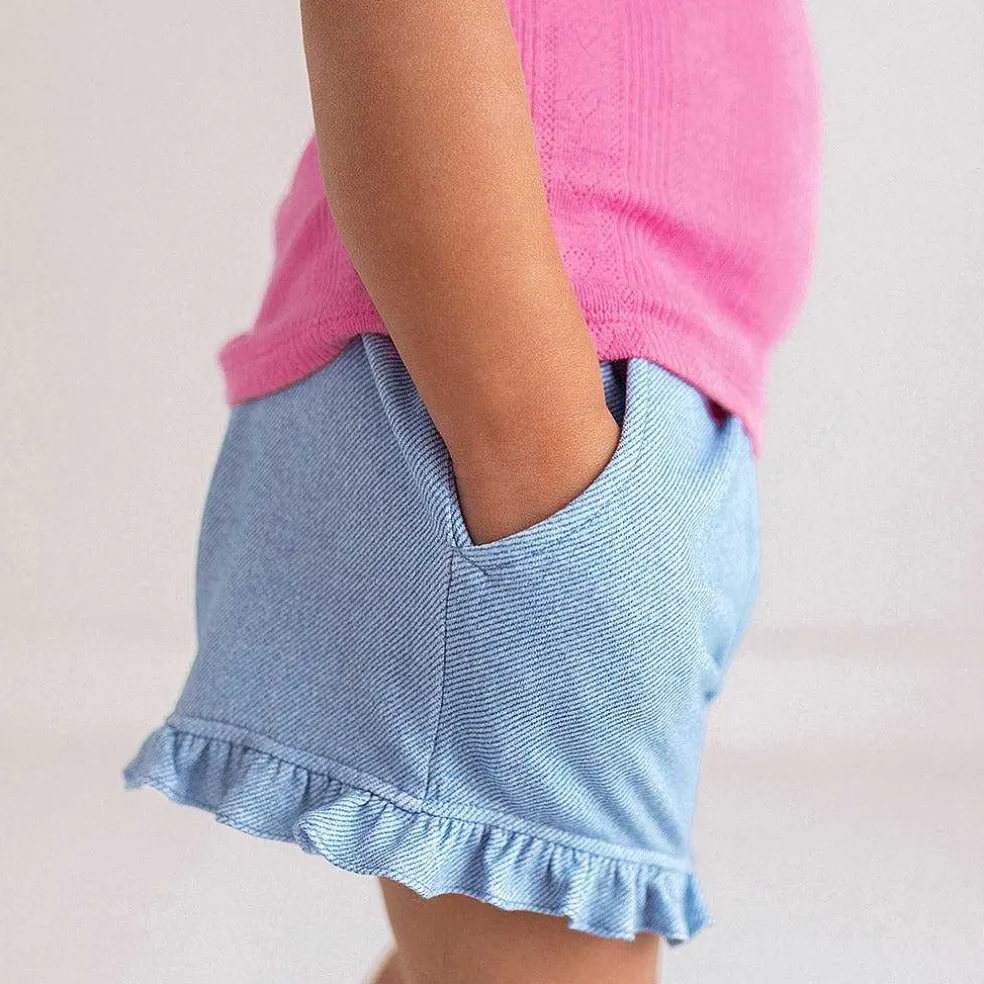 Posh Peanut French Terry Ruffled Shorts Clearance