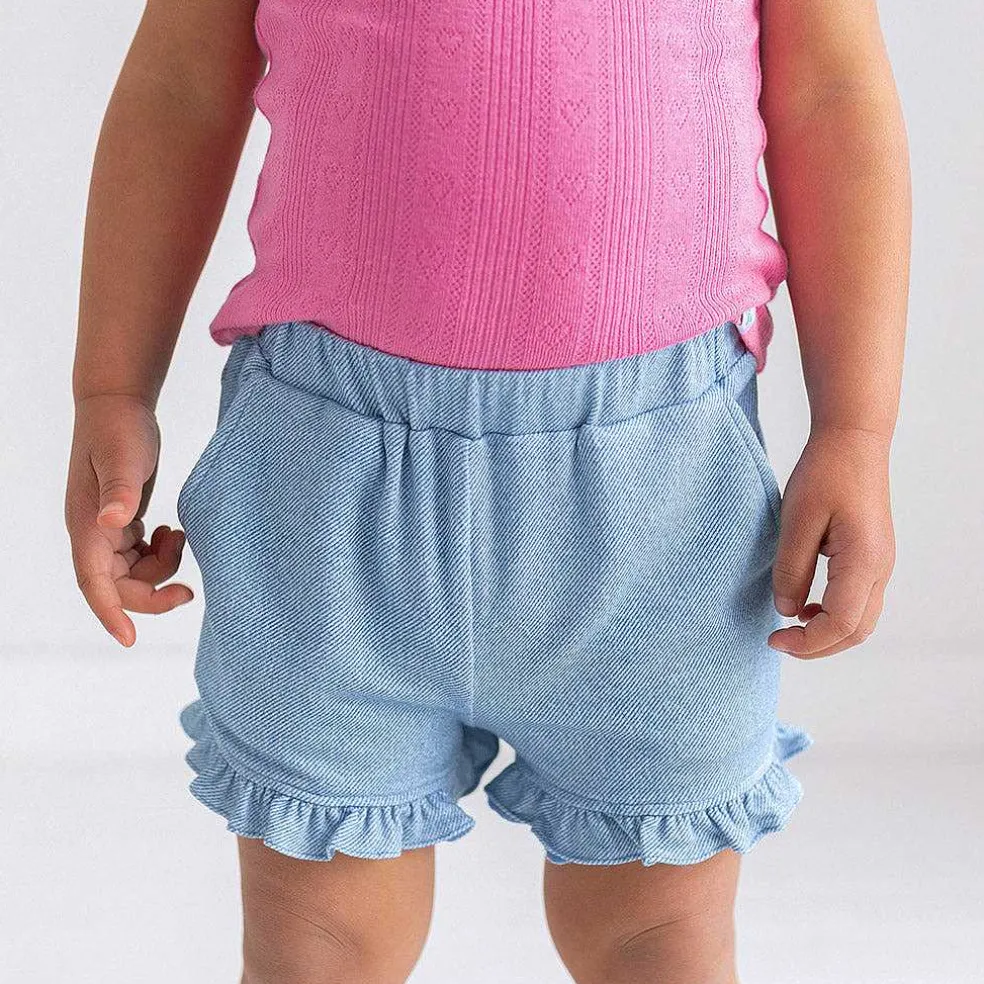Posh Peanut French Terry Ruffled Shorts Clearance