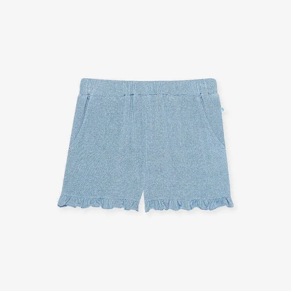 Posh Peanut French Terry Ruffled Shorts Clearance