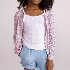 Posh Peanut French Terry Ruffled Shorts Clearance