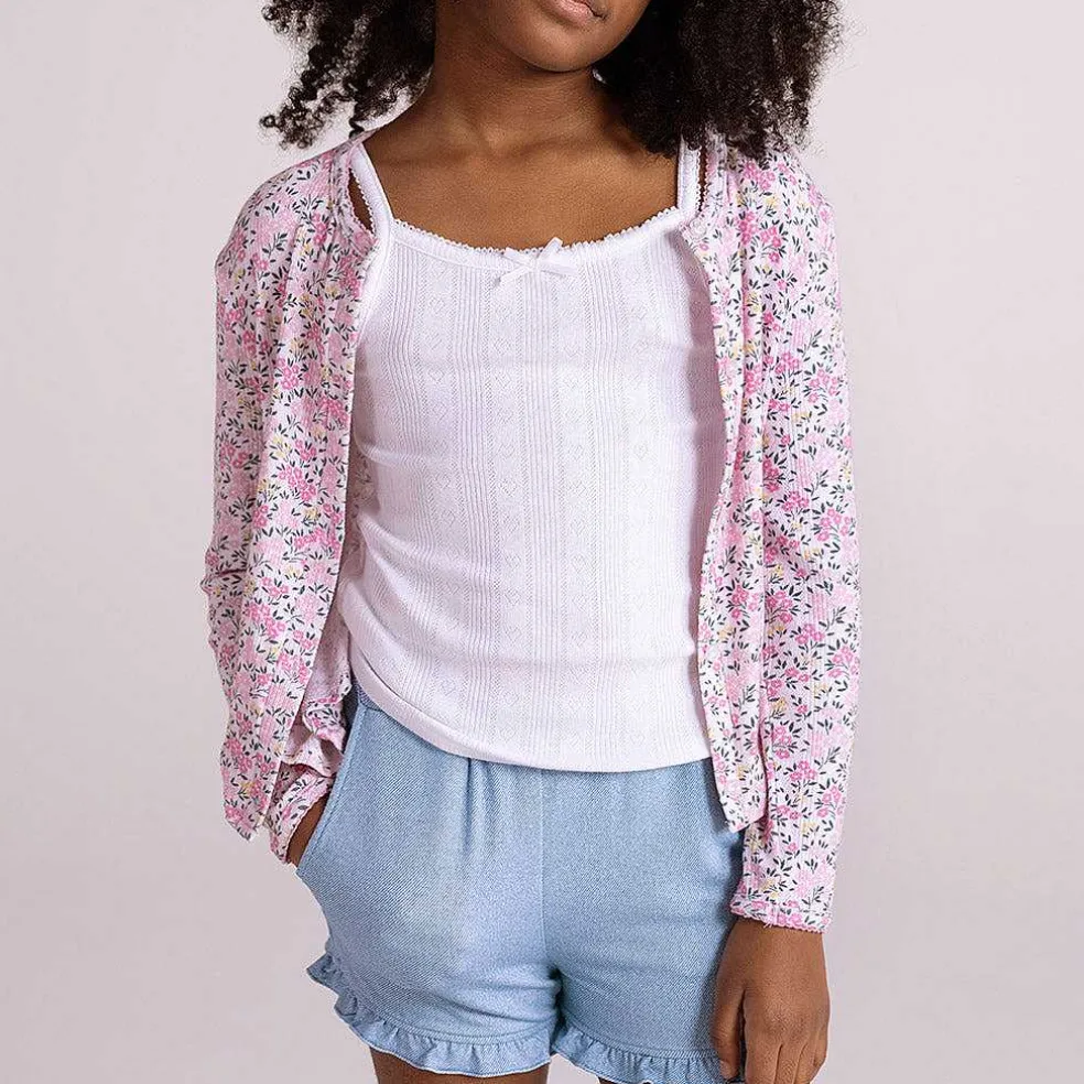 Posh Peanut French Terry Ruffled Shorts Clearance