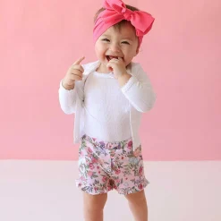 Posh Peanut French Terry Ruffled Shorts Outlet