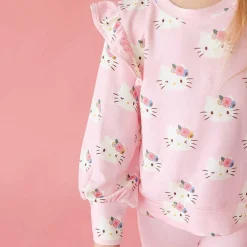 Posh Peanut French Terry Ruffled Sweatshirt Sale