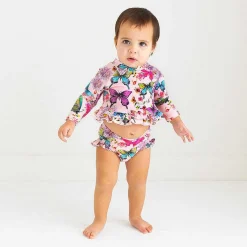 Posh Peanut Long Sleeve Rash Guard Ruffled Bummie Set Best