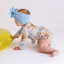 Posh Peanut Long Sleeve Rash Guard Ruffled Bummie Set Flash Sale