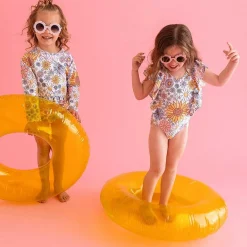 Posh Peanut Long Sleeve Rash Guard Ruffled Bummie Set Flash Sale