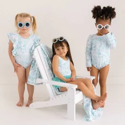 Posh Peanut Long Sleeve Ruffled Rash Guard Swimsuit Sale