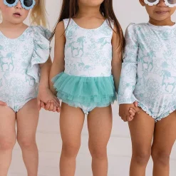 Posh Peanut Long Sleeve Ruffled Rash Guard Swimsuit Sale