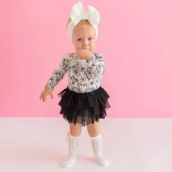 Posh Peanut Long Sleeve Tulle Skirt Bodysuit Online
