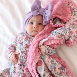 Posh Peanut Minky Ruffled Luxette Patoo® Blanket Clearance