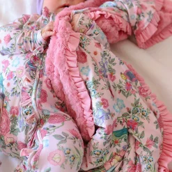 Posh Peanut Minky Ruffled Luxette Patoo® Blanket Clearance