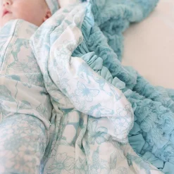 Posh Peanut Minky Ruffled Luxette Patoo® Blanket Sale