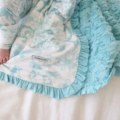 Posh Peanut Minky Ruffled Luxette Patoo® Blanket Sale