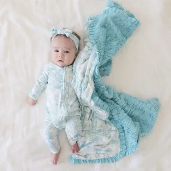 Posh Peanut Minky Ruffled Luxette Patoo® Blanket Sale