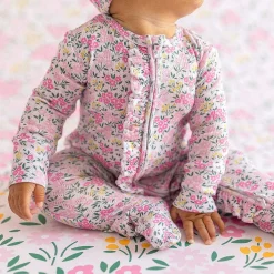 Posh Peanut Pointelle Footie Ruffled Zippered One Piece Best