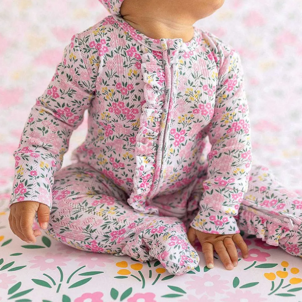Posh Peanut Pointelle Footie Ruffled Zippered One Piece Best