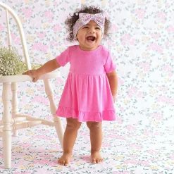 Posh Peanut Pointelle Ruffled Bodysuit Dress Sale