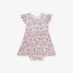 Posh Peanut Pointelle Ruffled Bodysuit Dress Hot