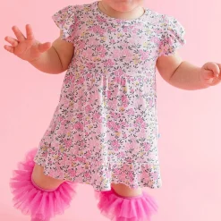 Posh Peanut Pointelle Ruffled Bodysuit Dress Hot